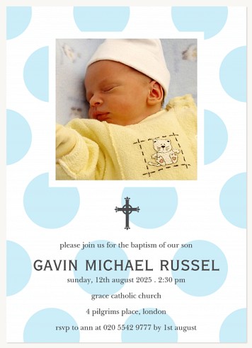Blessing Bubbles Blue Christening Invitations | Christening Invites
