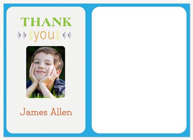 Special Day Blue Thank You Kids Thank You Cards