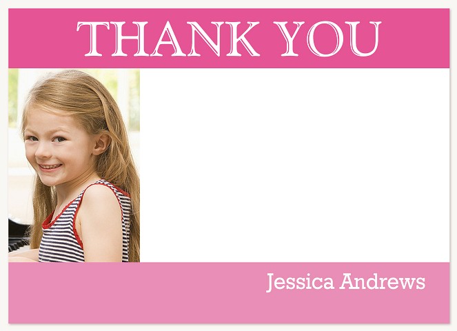 Girl Stripe Thank You Kids Thank You Cards