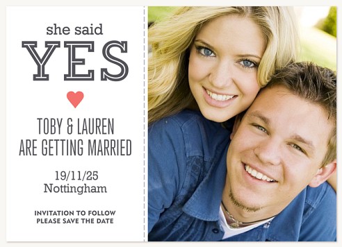 She Said Yes Save the Date Cards