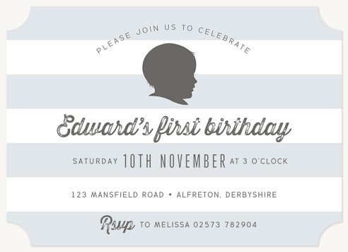 Sweet Stripes Kids Birthday Invitations
