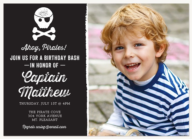 Pirate Cove Boy Birthday Party Invitations