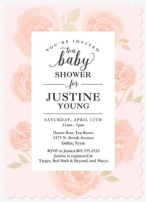 Vintage Roses Baby Shower Invites