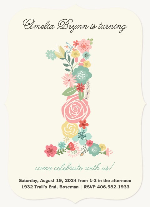 Floral One First Birthday