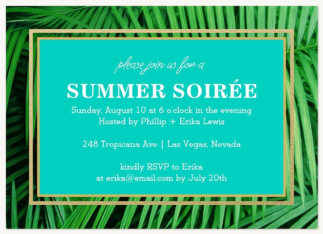 Tropical Paradise Summer Party Invitations