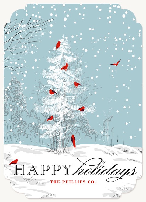 Snowy Cardinals Business Holiday Cards