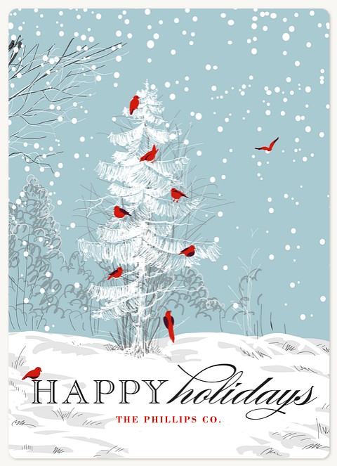 Snowy Cardinals Holiday & Christmas Magnet Cards
