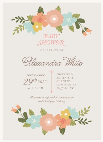 Folk Rosetta Baby Shower Invites