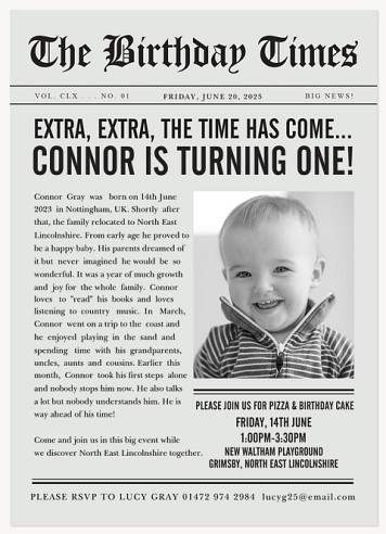 Birthday Times Kids Birthday Invitations
