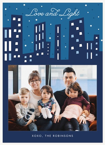Starry Cityscape Hanukkah Cards