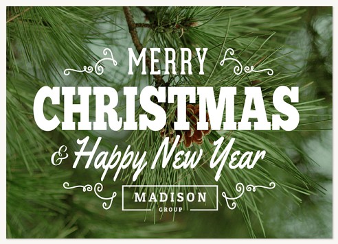 Yuletide Pine Christmas Cards for Business