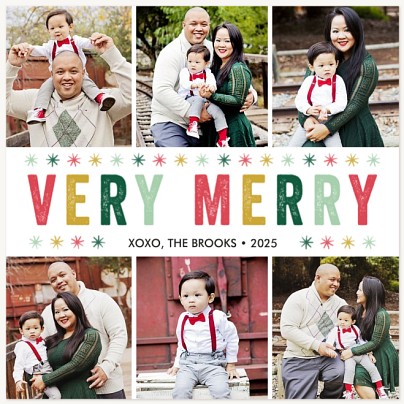 Colorful Snowflakes Christmas Cards
