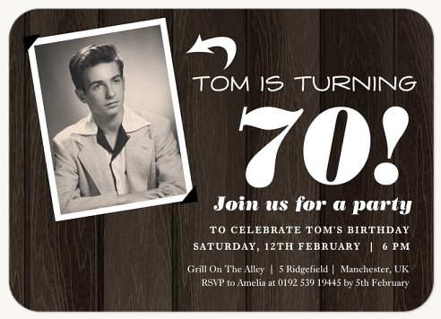 Retro Panelling Adult Birthday Party Invitations