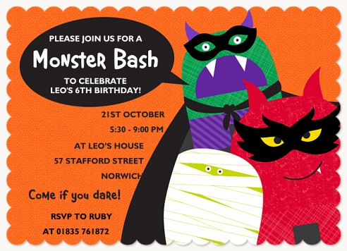 Mischievous Ghouls Kids Birthday Invitations