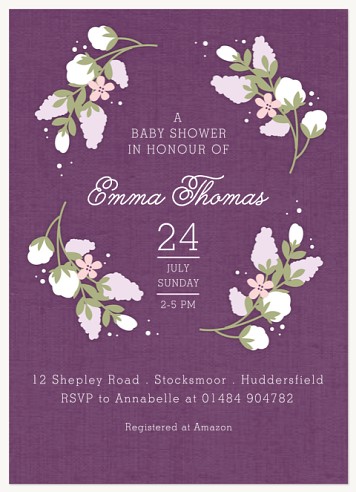 Lilac Dream Baby Shower Invites