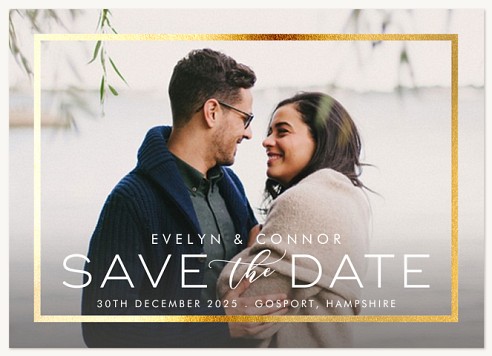 Metallic Frame Save the Date Cards