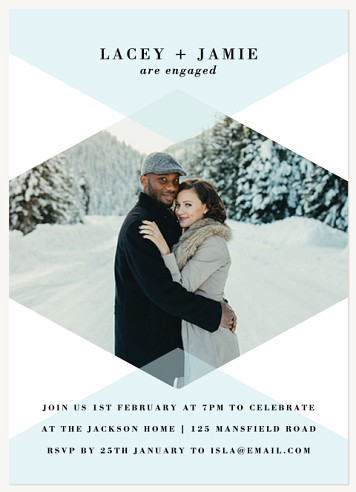 Modern Diamonds Engagement Party Invitations