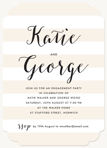 Striped Chic Engagement Party Invitations