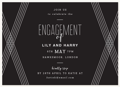 Deco Lines Engagement Party Invitations