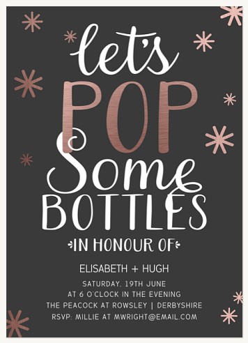 Pop Some Bottles Engagement Party Invitations