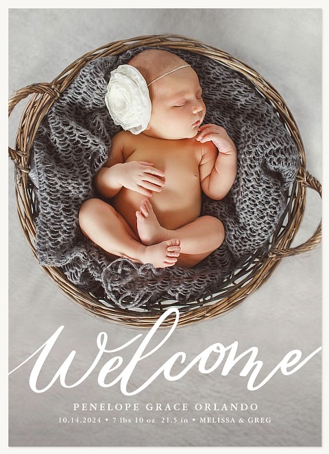 Welcome Script Baby Announcements