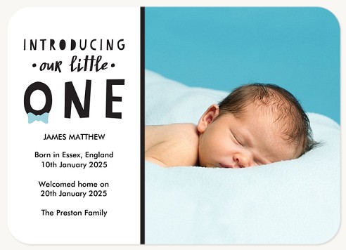 Snazzy Bowtie Baby Announcements