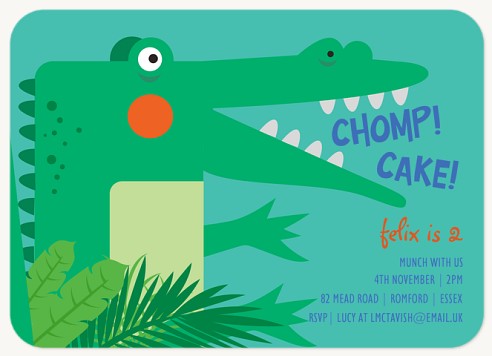 Cake Chomp Kids Birthday Invitations