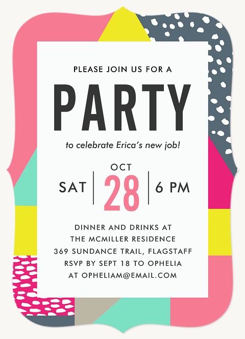 80's Pop Dinner & Cocktail Party Invitations