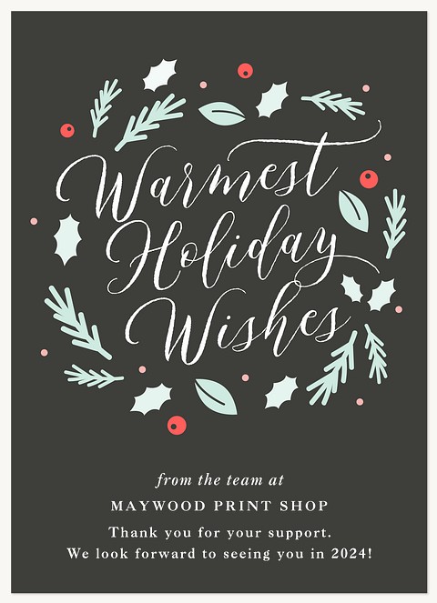 Windswept Holly Business Holiday Cards
