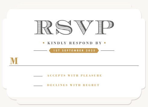 Vintage Type Wedding RSVP Cards