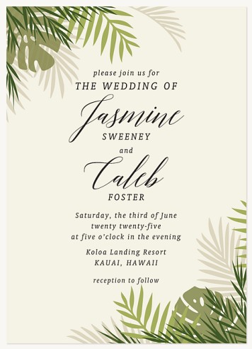 Under the Palms Wedding Invitations