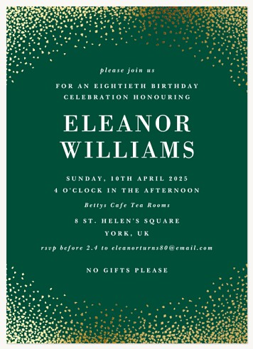 Stardust Honor Adult Birthday Party Invitations