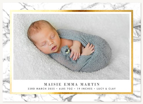 Posh Portrait Baby Announcements