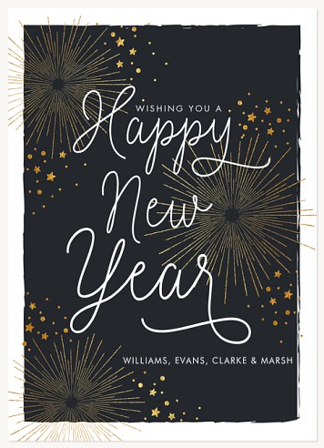 New Year Starbursts Christmas Cards for Business