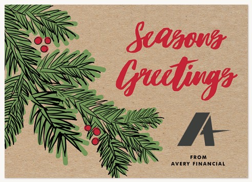 Holly & Pine Christmas Cards for Business