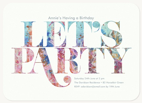 Marbled Jubilation Adult Birthday Party Invitations
