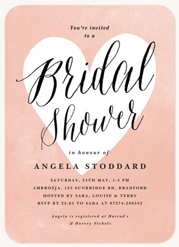 Watercolour Heart Hen Party Invitations
