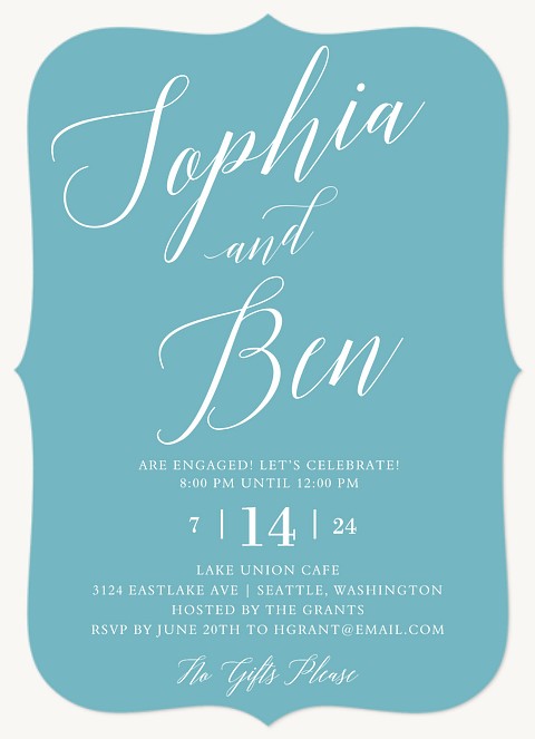 Simple Sophisticate Engagement Party Invitations