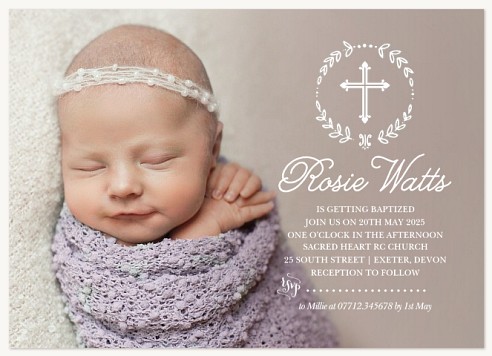 Faithful Laurels Christening Invitations | Christening Invites