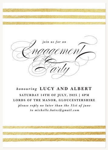 Posh Elegance Engagement Party Invitations