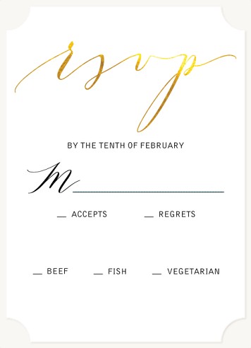 Luxe Stripes Wedding RSVP Cards