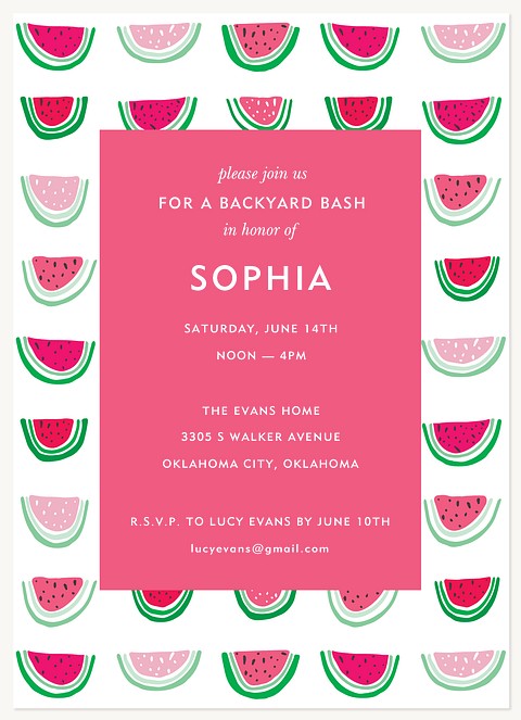 Fruitful Fun Summer Party Invitations