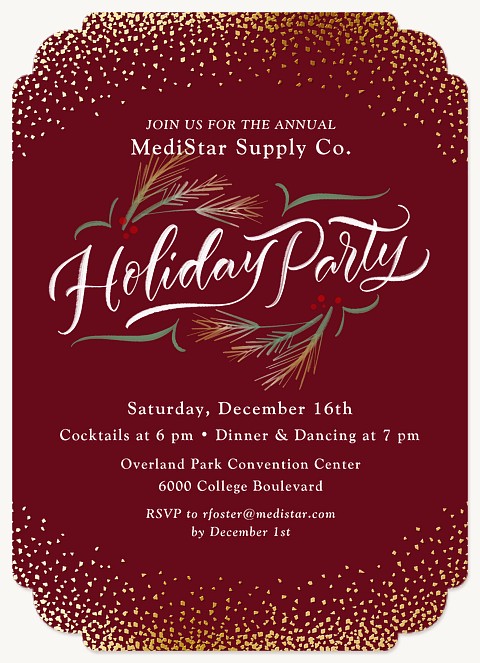 Festive Sprigs Holiday Party Invitations