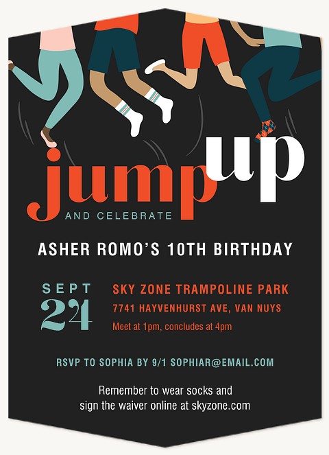 Jump Up Kids Birthday Invitations