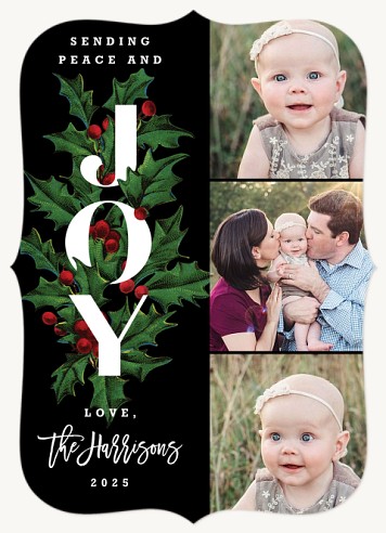 Modern Holly Christmas Cards