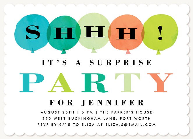 Shhhh! Adult Birthday Party Invitations