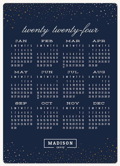Starlit Calendar Holiday & Christmas Magnet Cards