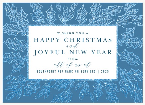 Glittering Holly Christmas Cards for Business