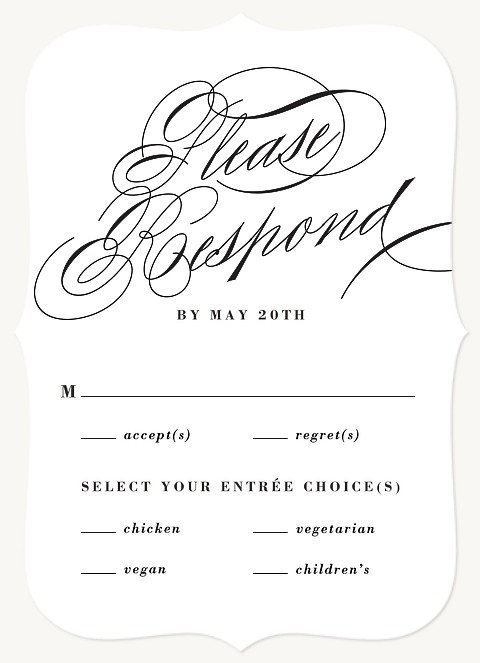 Classic Love Story Wedding RSVP Cards