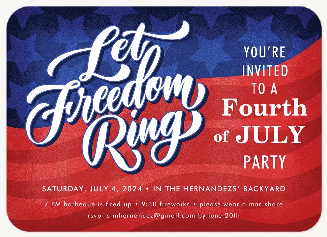 Let Freedom Ring Summer Party Invitations